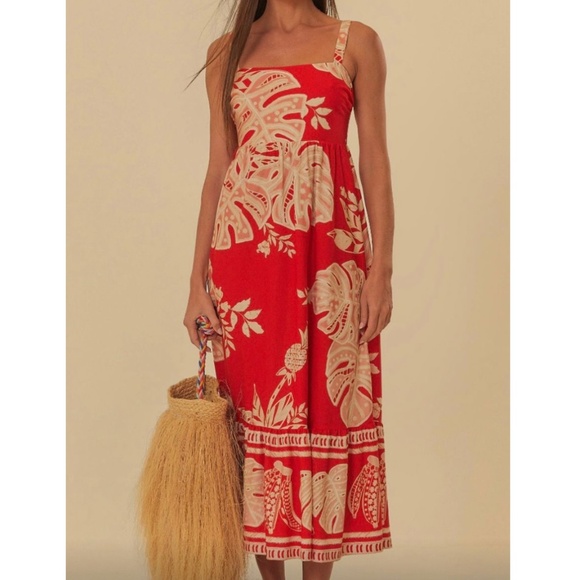 FARM Rio Dresses & Skirts - NWT | FARM Rio Tropical Foliage Print Midi | Sz L